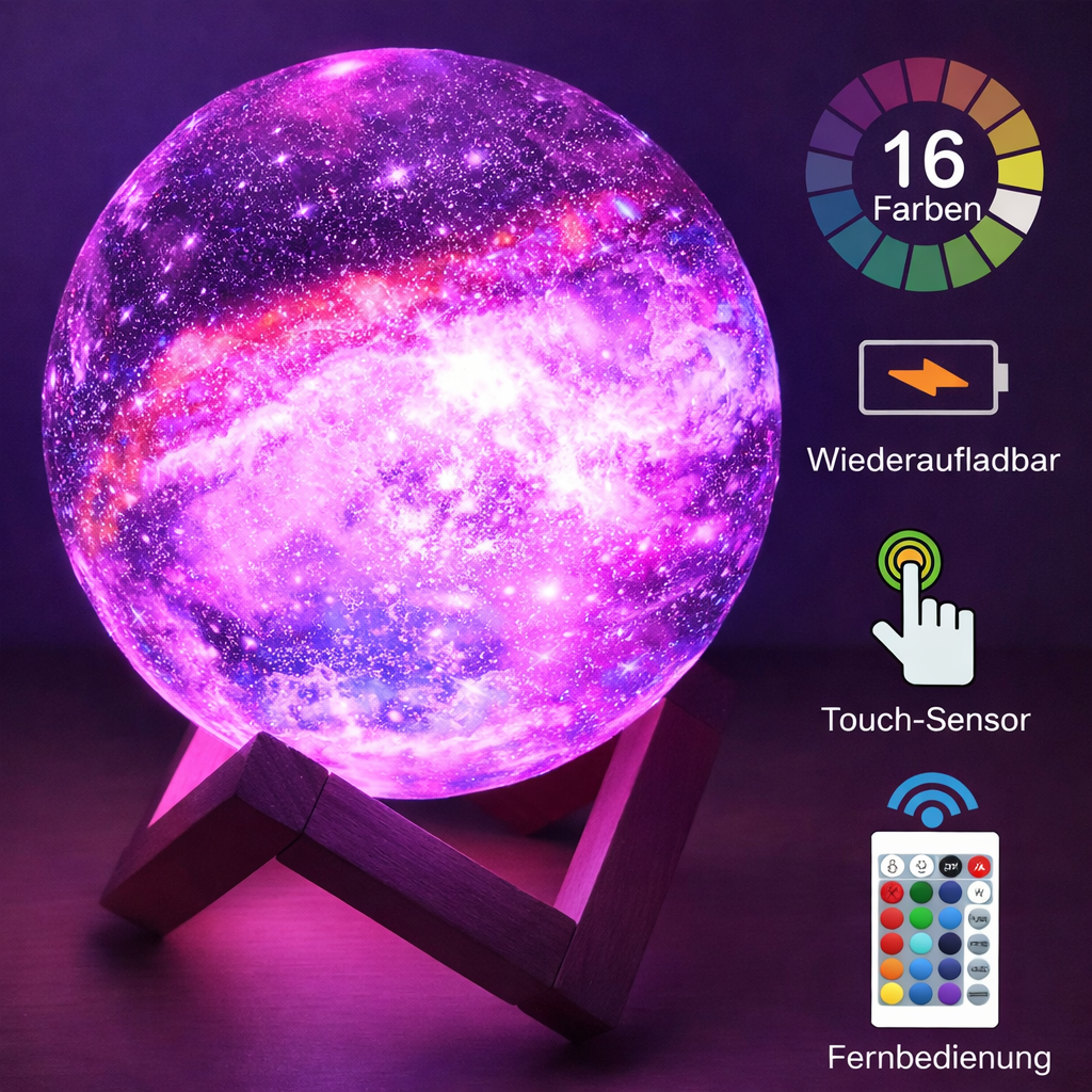 GalaxyGlow™ Mondlampe – 16 Farben Ambient Light
