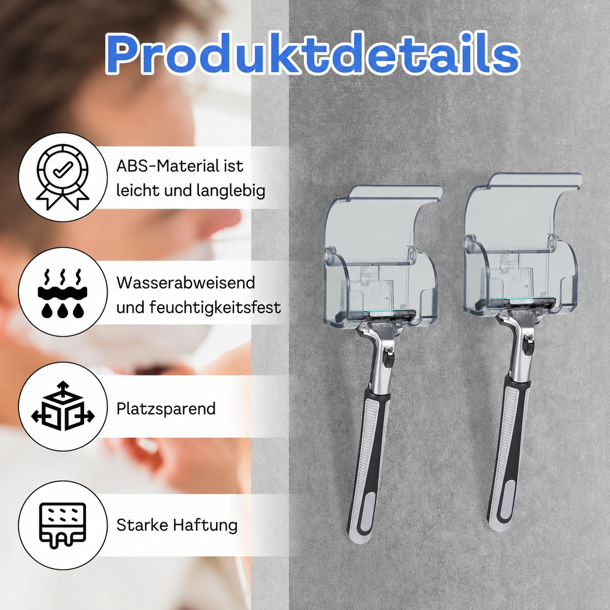 RazorDock™ – Selbstklebender Rasiererhalter (2er-Set)