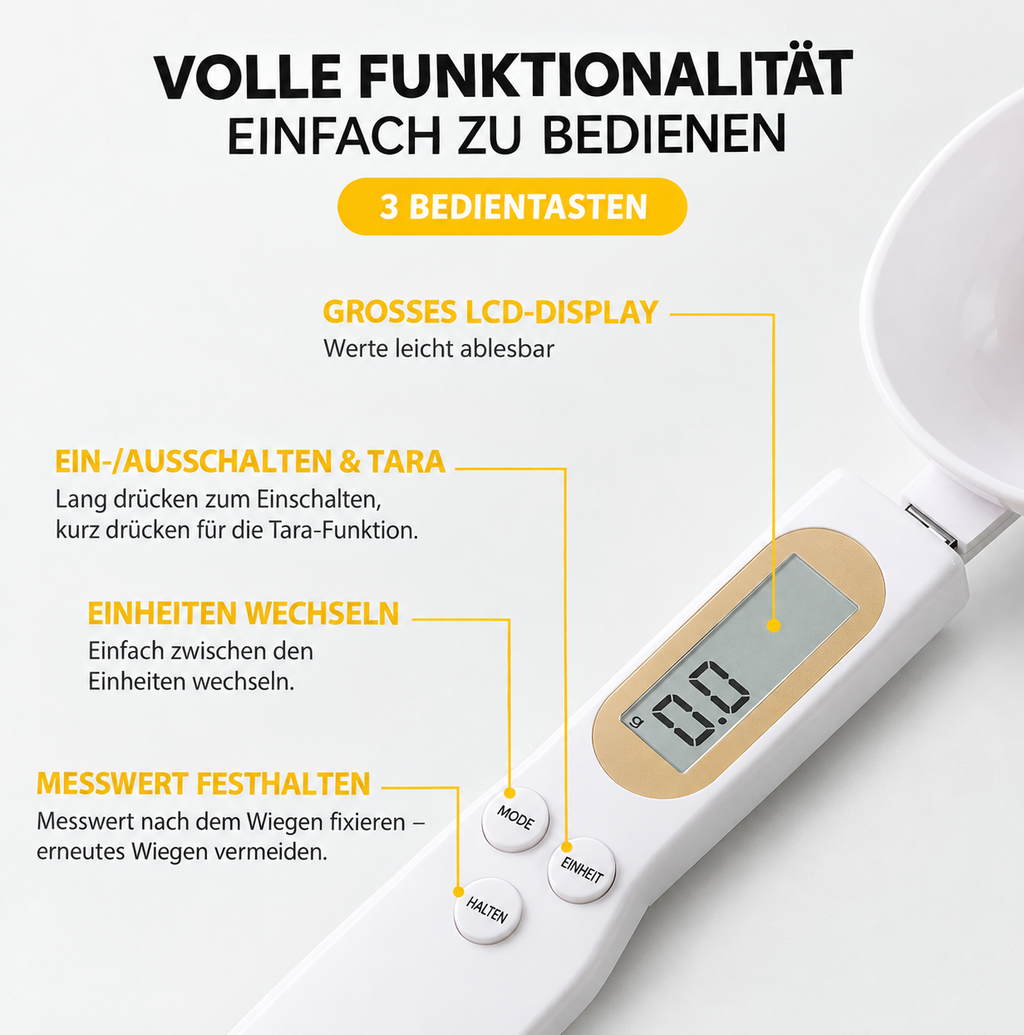 SmartScoop™ – Digitale Messlöffel-Waage