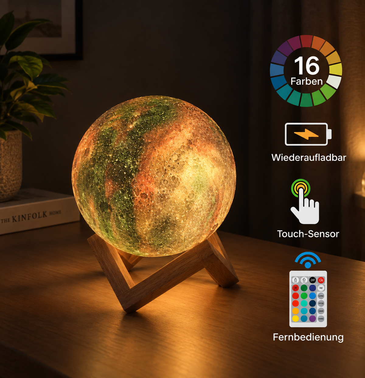 GalaxyGlow™ Mondlampe – 16 Farben Ambient Light