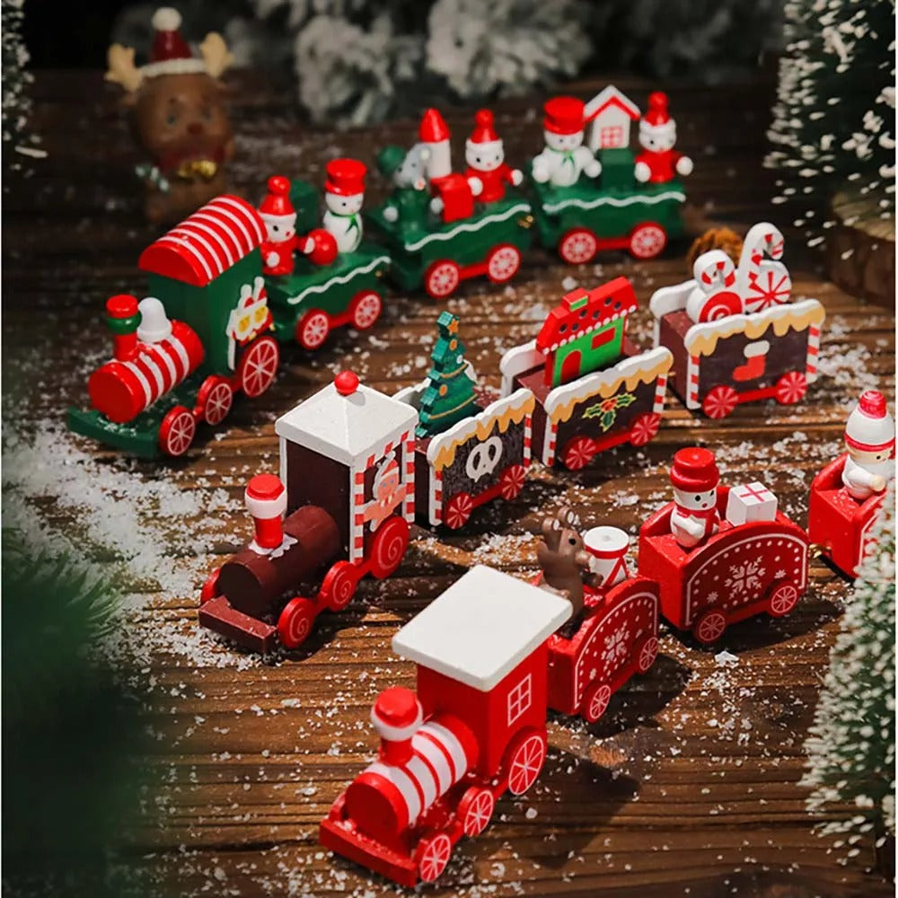 🚂 Weihnachtlicher Mini-Holzzug – liebevolle Deko für die Festtage 🎄