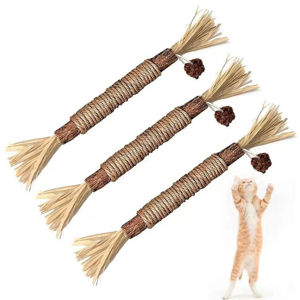 FurJoy™ Natur-Katzenspielzeug – Interaktiver Kaustab für aktive Stubentiger
